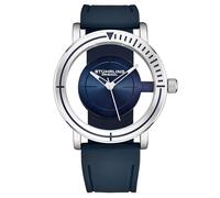 STUHRLING Sniper 3915 Quartz Watch 42mm Case Classic Aviator with Rubber Strap, Blue
