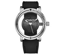 STUHRLING Sniper 3915 Quartz Watch 42mm Case Classic Aviator with Rubber Strap, Gray