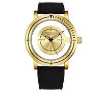 STUHRLING Sniper 3915 Quartz Watch 42mm Case Classic Aviator with Rubber Strap, Silver