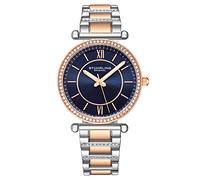 Stuhrling Women's Dress Quartz Watch with Crystal Studded Bezel and Stainless Steel Bracelet (Blue), Blue, Quartz Watch