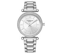 Stuhrling Women's Dress Quartz Watch with Crystal Studded Bezel and Stainless Steel Bracelet (Silver), Silver, Quartz Watch