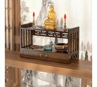 STUIJKVSZ Altar Table With Storage Function,With Drawers,Meditation Table,Spiritual Offering Platform,Witch Witchcraft Buddhist Shrine Prayer Stand,Home Decoration(Dark walnut,L)