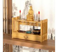 STUIJKVSZ Altar Table With Storage Function,With Drawers,Meditation Table,Spiritual Offering Platform,Witch Witchcraft Buddhist Shrine Prayer Stand,Home Decoration(Original wood,S)