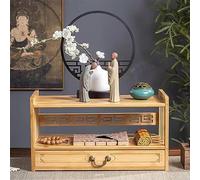 STUIJKVSZ Bamboo Altar Meditation Table, Spiritual Table with Drawer Storage,Prayers Divination Worship Personal Space Relax Buddhist Tea Table(2-Layer 27.1in(69cm), Natural)