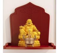STUIJKVSZ Buddha shelf,Wall Mounted Niche Altar,Buddhist Niches for Household Use,Wall Offering Tables,Wall-Mounted Statue Stand Shrine Altar Table,Personal Table(Red,3