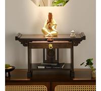 STUIJKVSZ Household Solid Wood Wall Cabinet Buddha Niche with Drawer,Meditation Altar Table,Buddhist Niches for Use,Bamboo Prayer Buddhist Incense Table,Personal Shrine Table(40x25