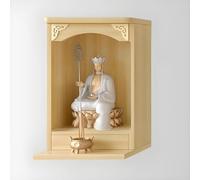 STUIJKVSZ Wall Mounted Buddha Niche Altar,Wall-Mounted Statue Altar Table,Wall Chinese Personal Niches Shrine Meditation Table(Original Wood,35x33x64cm/13.8x13x25in)