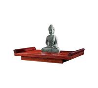 STUIJKVSZ Wall-mounted Buddhist Altar Stand,Statue Display Cabinet With Table,Wooden Drawers,For Home Prayer Use,Suitable For Guan Yu,Guanyin,Or Buddha Statues(Red,S)