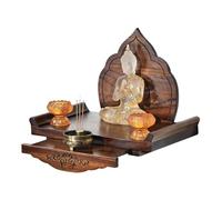 STUIJKVSZ Wall Mounted Offering Tables,Wall-Mounted Buddha Statue Stand Shrine Altar Table,Bamboo Prayer Buddhist Niche Incense Table,Personal Table,Wall-Mounted Table