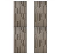 STUIJKVSZ Wall Paneling Modern 3D Panels Decor, 2/4/6/8/10 Pcs Waterproof PU Cladding Wood Grain Texture, DIY Art for TV Background, Bathroom(Dark Gray,4PCS)
