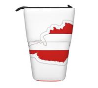 stujvc Austrian Flag Map Print Expandable Organizer Bag, Telescopic Pencil Case, with Adjustable Strap Portable Storage