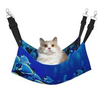 stujvc Blue Fishes Ocean Soft Cat Window Bed, Adjustable Pet Hammock, Cozy Lounge Sleeper For Indoor Cats Small Animals