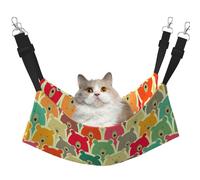 stujvc Colorful Bears Soft Cat Window Bed, Adjustable Pet Hammock, Cozy Lounge Sleeper For Indoor Cats Small Animals