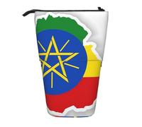 stujvc Ethiopia Flag Map Print Expandable Organizer Bag, Telescopic Pencil Case, with Adjustable Strap Portable Storage