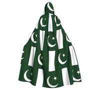 stujvc Flag Of Pakistan Hooded Robe Cloak Long, Halloween Cosplay Costume Cape, Unisex Length Hooded Robe Cloak Capes