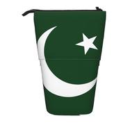 stujvc Flag of Pakistan Print Expandable Organizer Bag, Telescopic Pencil Case, with Adjustable Strap Portable Storage