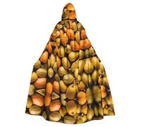 stujvc Food With Zinc Hooded Robe Cloak Long, Halloween Cosplay Costume Cape, Unisex Length Hooded Robe Cloak Capes