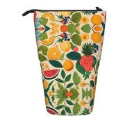 stujvc hojas tropicales y Flores Print Expandable Organizer Bag, Telescopic Pencil Case, with Adjustable Strap Portable Storage