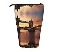 stujvc I Love London Print Expandable Organizer Bag, Telescopic Pencil Case, with Adjustable Strap Portable Storage