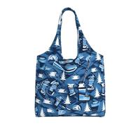 Stujvc Ice Hockey Pattern Reusable Shopping Tote Bag, Large Canvas Carryall For Women Work Commute Beach Travel