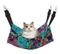 stujvc Illustration Digital Art Leaf Soft Cat Window Bed, Adjustable Pet Hammock, Cozy Lounge Sleeper For Indoor Cats Small Animals