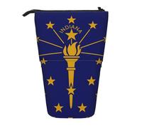 stujvc Indiana State Flag Print Expandable Organizer Bag, Telescopic Pencil Case, with Adjustable Strap Portable Storage