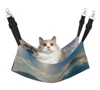 stujvc Ocean Sea Wave Soft Cat Window Bed, Adjustable Pet Hammock, Cozy Lounge Sleeper For Indoor Cats Small Animals