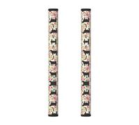 Stujvc Pink Flower Show Steer Cows Cattle Washable Appliance Handle Cover 2pcs, for Fridge Oven Microwave Cabinet Door Handles