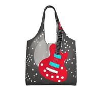 Stujvc Polka Dot Music Note Reusable Shopping Tote Bag, Large Canvas Carryall For Women Work Commute Beach Travel