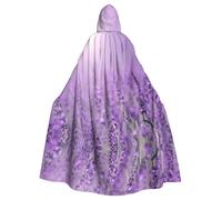 stujvc Romantic Purple Lavender Hooded Robe Cloak Long, Halloween Cosplay Costume Cape, Unisex Length Hooded Robe Cloak Capes