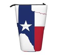 stujvc Texas State Flag Map Print Expandable Organizer Bag, Telescopic Pencil Case, with Adjustable Strap Portable Storage