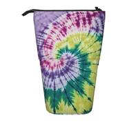 stujvc Tie Dye Hippies Print Expandable Organizer Bag, Telescopic Pencil Case, with Adjustable Strap Portable Storage