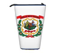stujvc West Virginia State Flag Print Expandable Organizer Bag, Telescopic Pencil Case, with Adjustable Strap Portable Storage