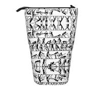 stujvc Wrestlers Sports Print Expandable Organizer Bag, Telescopic Pencil Case, with Adjustable Strap Portable Storage