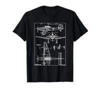 Stuka Dive Bomber WW2 German JU87D Stuka Plane Blueprints T-Shirt