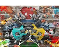 Stukk Guitar & Music Graffiti Kids Bedroom Poster - A1 (594 x 841mm),white