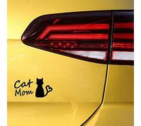Stukk Stickers Cat Mom Love Fun Window Bumper Decal Waterproof Sticker Vinyl Decor ,Black,13CM x 6.7CM