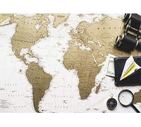 Stukk Vintage World Map Travel Poster - A5 (148 x 210mm)