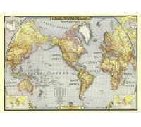 Stukk World Map Continents Oceans Travel Adventure Poster - A0 (841 x 1189mm)