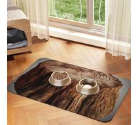 Stump of Oak Tree Dog Food Mat, Absorbent Pet Feeding Mat for Food and Water Bowls Non-Slip Placement Pad for Floors Waterproof Quick Dry Water Dispenser Mat for Dogs Puppy Cats 12x18 Inch