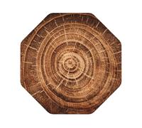 Stump of Oak Tree Printed Coasters Set of 6, Tabletop Protection Leather Coasters for Cup Drinks Coffee Pads Beer Bar Mat Gifts, Octagon