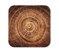 Stump of Oak Tree Printed Coasters Set of 6, Tabletop Protection Leather Coasters for Cup Drinks Coffee Pads Beer Bar Mat Gifts, Square