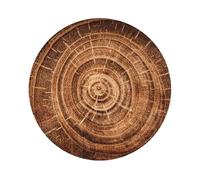 Stump of Oak Tree Printed Coasters Set of 6, Tabletop Protection Leather Coasters for Cup Drinks Coffee Pads Beer Bar Mat Gifts, Round Shape