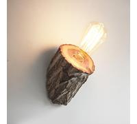 Stump Sconces Rustic Wood Wall Sconce Farmhouse Home Decor Lighting Fixture, E27 Hardwired Indoor Wall Lamp Vintage Retro Solid Wood for Hallway Basement Porch Loft
