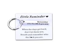 STUNFASSOO Little Reminders Keychain Inspiration Gifts for Women Men, Silver, S