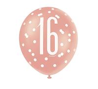 Stunning 16th Rose Gold Latex Balloons (30cm) - Perfect for Birthday, Annivesaries & Memorable Celebrations - 6ct