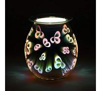 Stunning 3D Flower Petal Light Up Electric Oil Burner - 14cm x 10cm (1 Pc.) - Class 2, CE Certified, 230V/25W, Perfect For Aromatherapy & Home Decor