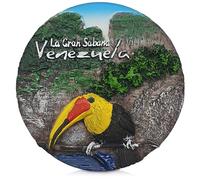 Stunning 3D Fridge Magnet - Venezuela’s La Gran Sabana with Majestic Tucán & Angel Falls in the Background (Venezuala)