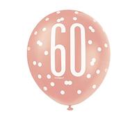 Unique Latex Balloons - Stunning 60th Rose Gold 30cm for Birthday & Anniversary Celebrations - 6ct