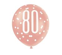 Stunning 80th Rose Gold Latex Balloons (30cm) - Perfect for Birthday, Annivesaries & Memorable Celebrations - 6ct